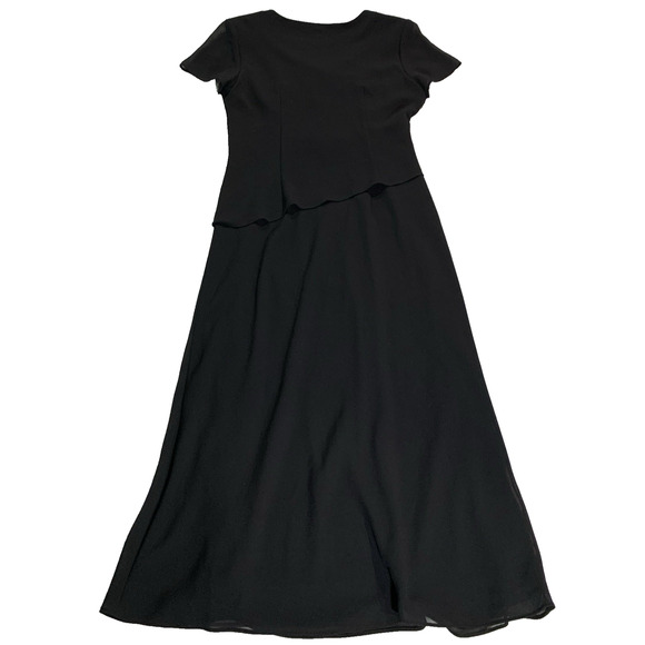 Positive Attitude Black Dress Women's 10 Petite Chiffon Lined - Picture 6 of 13